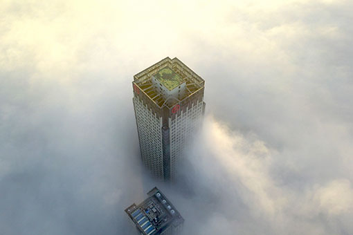 Chine: paysage de brouillard à Yangzhou