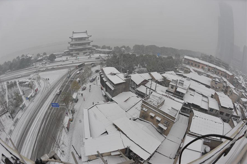 Chine: paysage de neige à Changsha