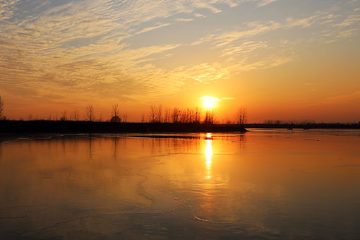 Paysage au coucher du soleil dans l'est de la Chine