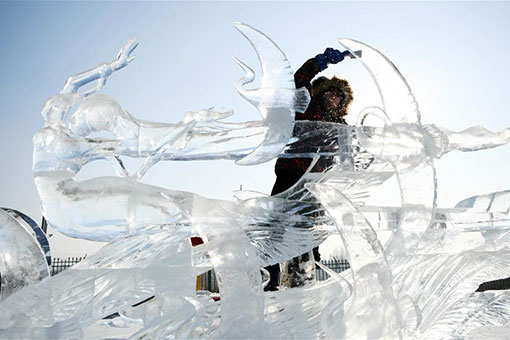 Chine : concours international de sculpture sur glace