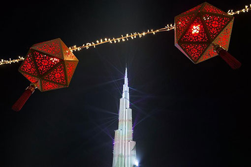 Emirats arabes unis : célébration du Nouvel An chinois sur la Tour Burj Khalifa