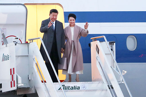 Arrivée du président chinois en Italie pour une visite d'Etat