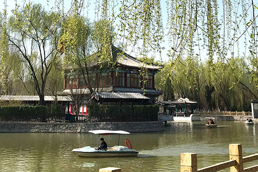 Paysage printanier dans un parc à Beijing