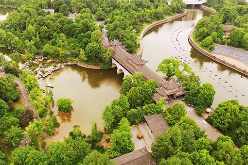 Paysage d'un parc de la zone humide à Chongqing