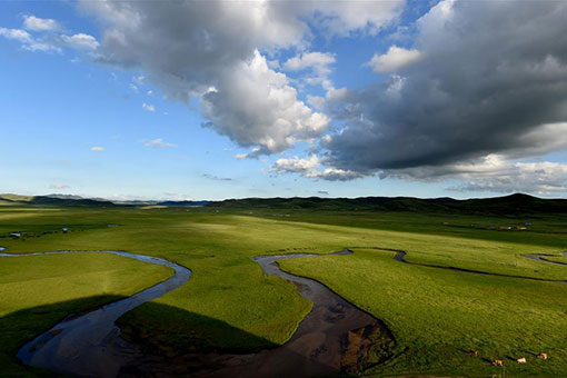 Chine: paysages de pâturages en Mongolie intérieure
