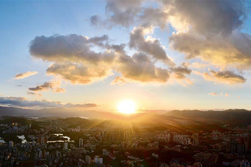 Chine: coucher du soleil à Fuzhou