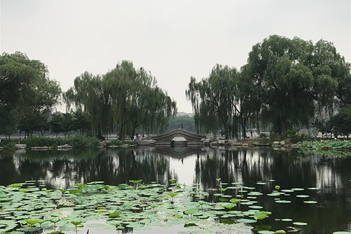 Chine: paysage dans le parc Yuyuantan à Beijing