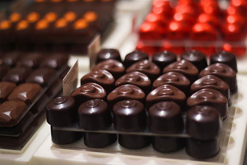 Belgique: chocolats dans les boutiques à Bruxelles