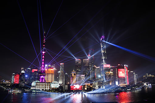 Chine: vue nocturne &agrave; Shanghai