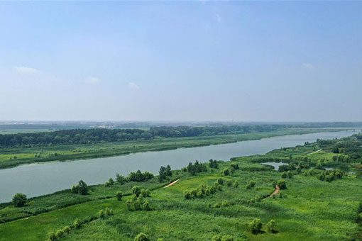 Chine: vue du Parc national de la zone humide de Chaobaihe &agrave; Tianjin