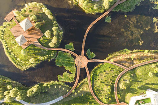 Paysage de zones humides dans le nord-est de la Chine