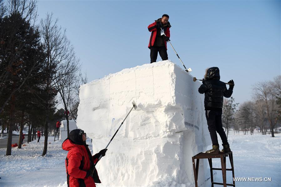 chine : concours de sculpture sur neige à harbin